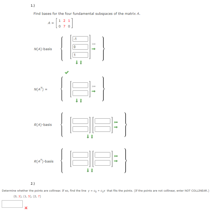 Solved Find Bases For The Four Fundamental Subspaces Of The | Chegg.com