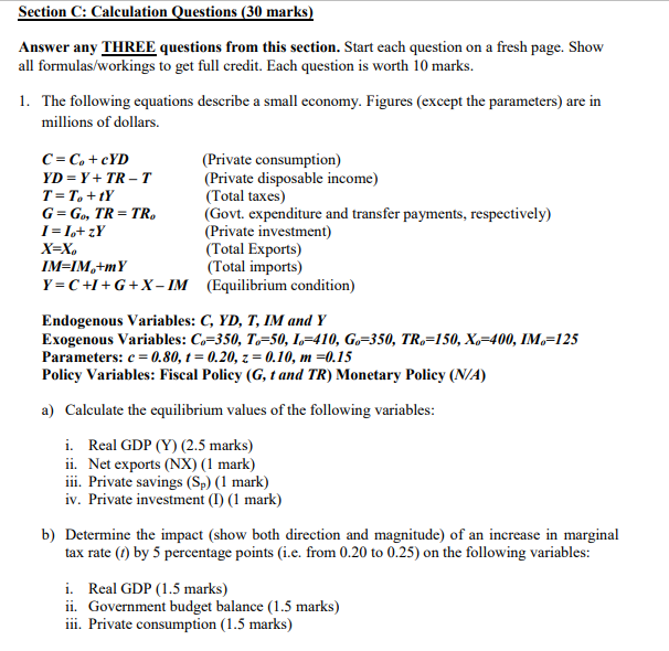 Solved Section B: Short Answer Questions (30 Marks) Answer | Chegg.com