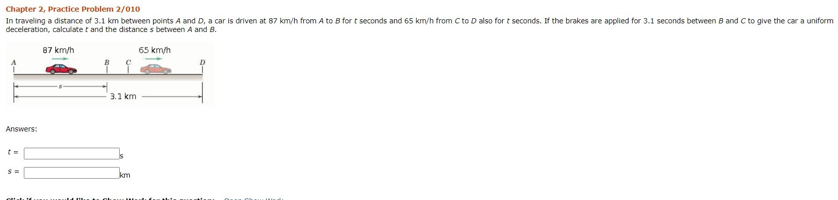 Solved Chapter 2, Practice Problem 2/010 In traveling a | Chegg.com