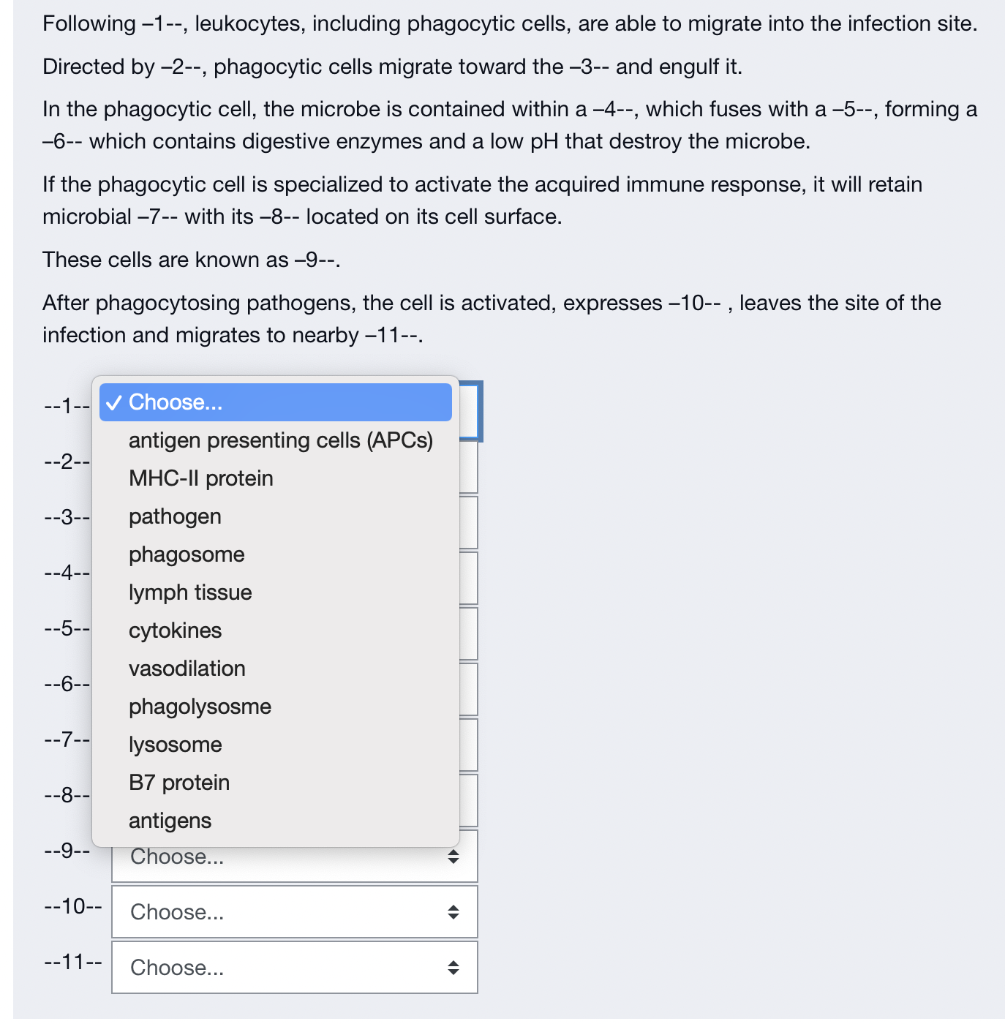 Solved Following -1--, leukocytes, including phagocytic | Chegg.com