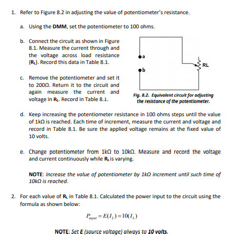 1. Refer to Figure 8.2 in adjusting the value of | Chegg.com