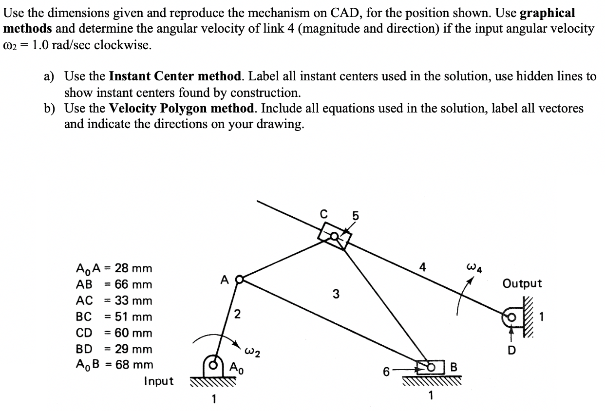 Use the dimensions given and reproduce the mechanism | Chegg.com