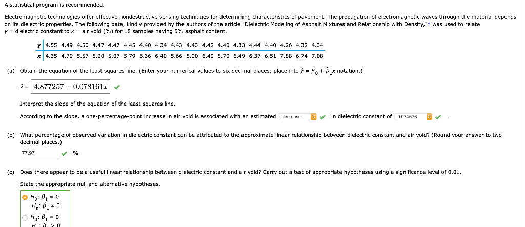 Solved A statistical program is recommended. Electromagnetic | Chegg.com