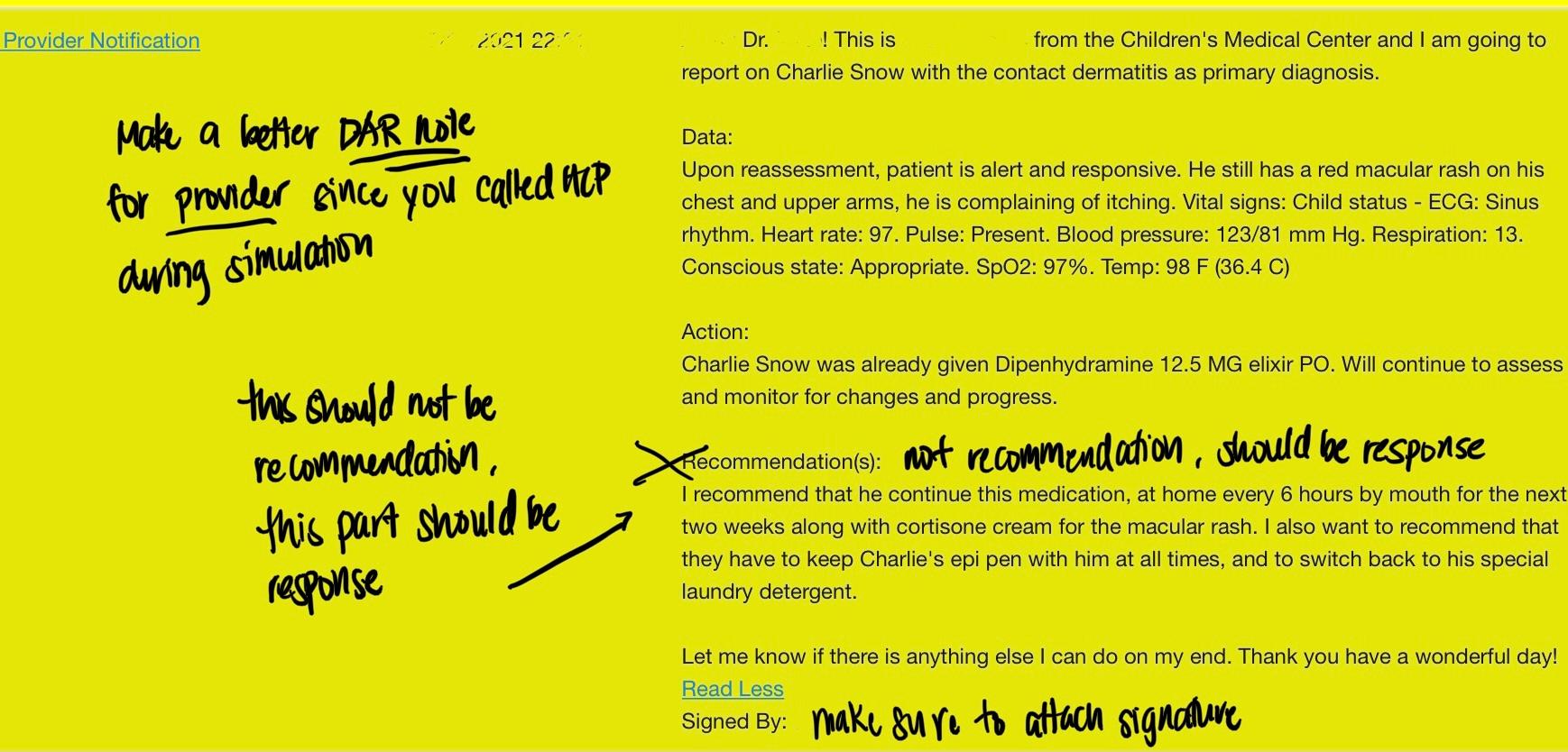 Solved Need to make a better DAR note for HCP/provider