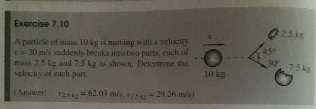 Solved Exercise 7 10 2 5 Kg A Particle Of Mass 10 Kg Is Chegg Com