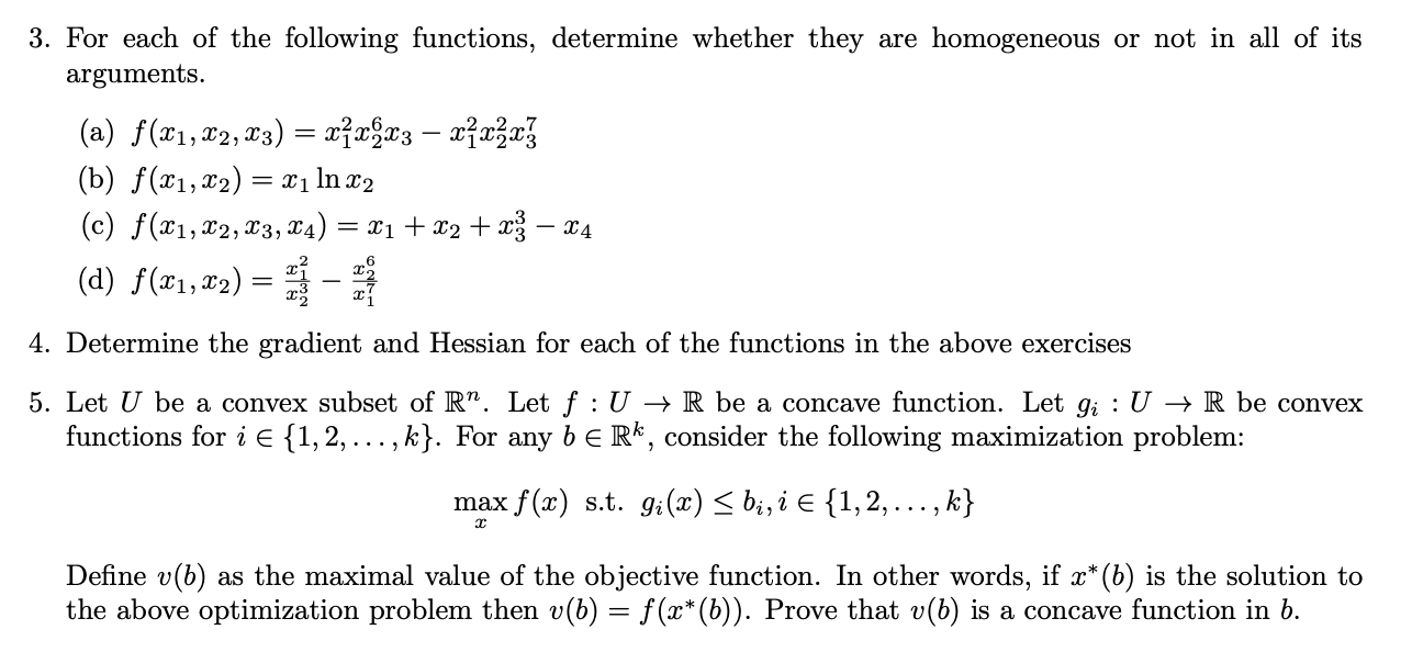 Solved 3 For Each Of The Following Functions Determine