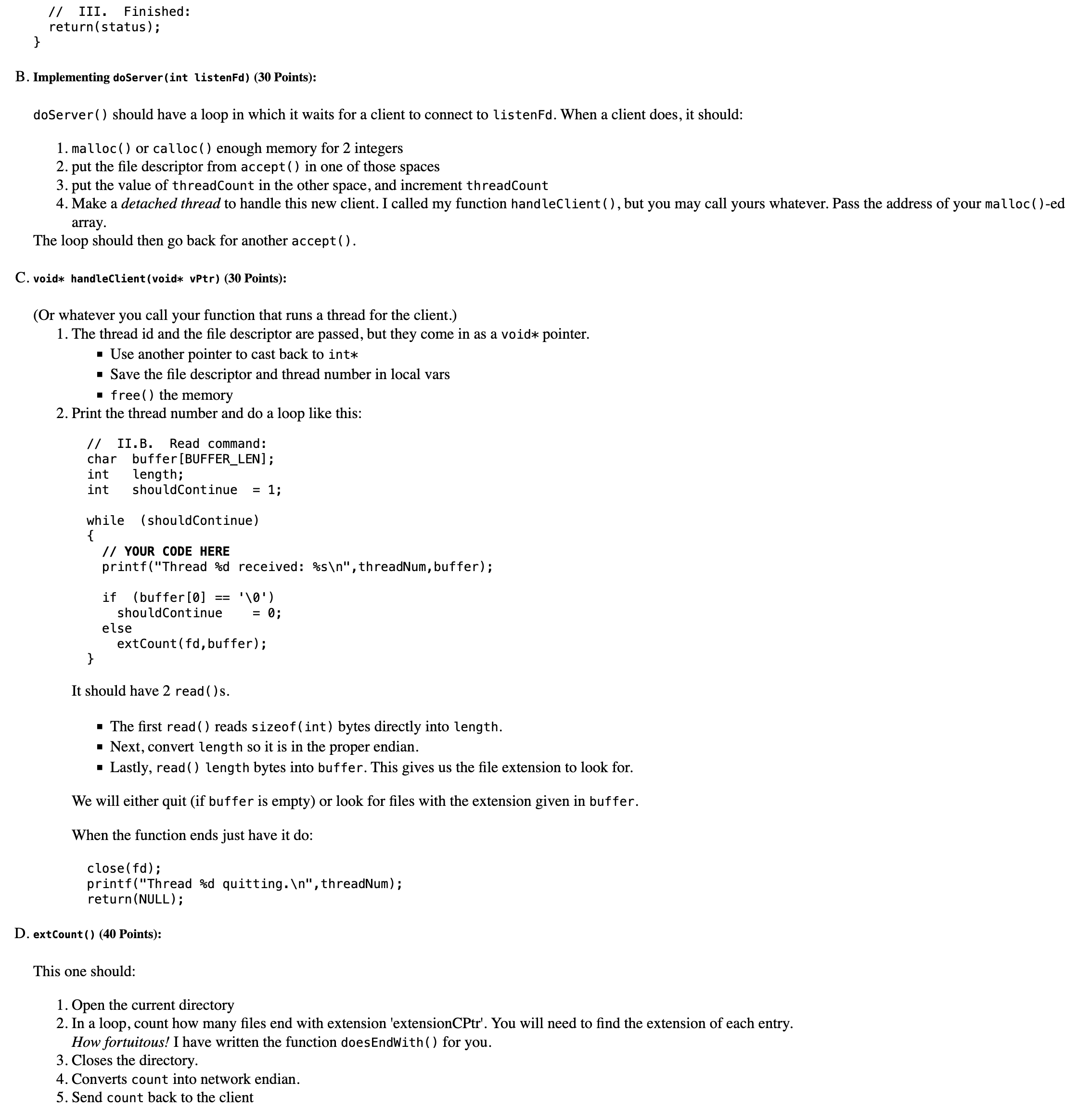 Solved Write a server that is able to: - Bind a port and | Chegg.com