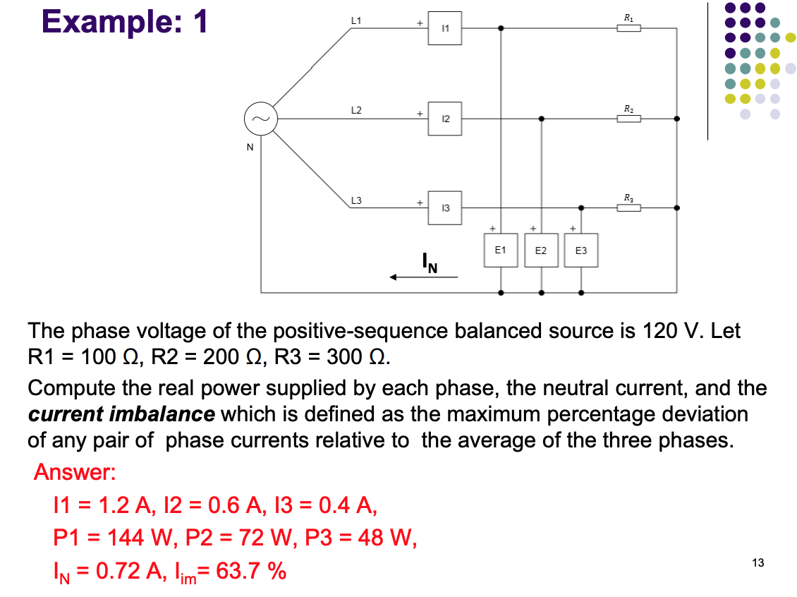 Solved Example: 1 E3 The phase voltage of the | Chegg.com