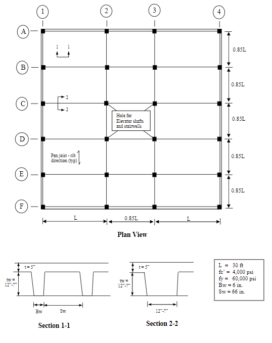 Solved The structural floor plan of a three-story (ground | Chegg.com