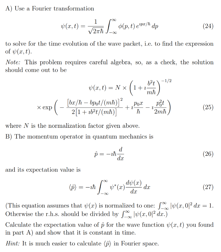 φ(p, t) is the Inverse Fourier Transformation of ψ(x, | Chegg.com