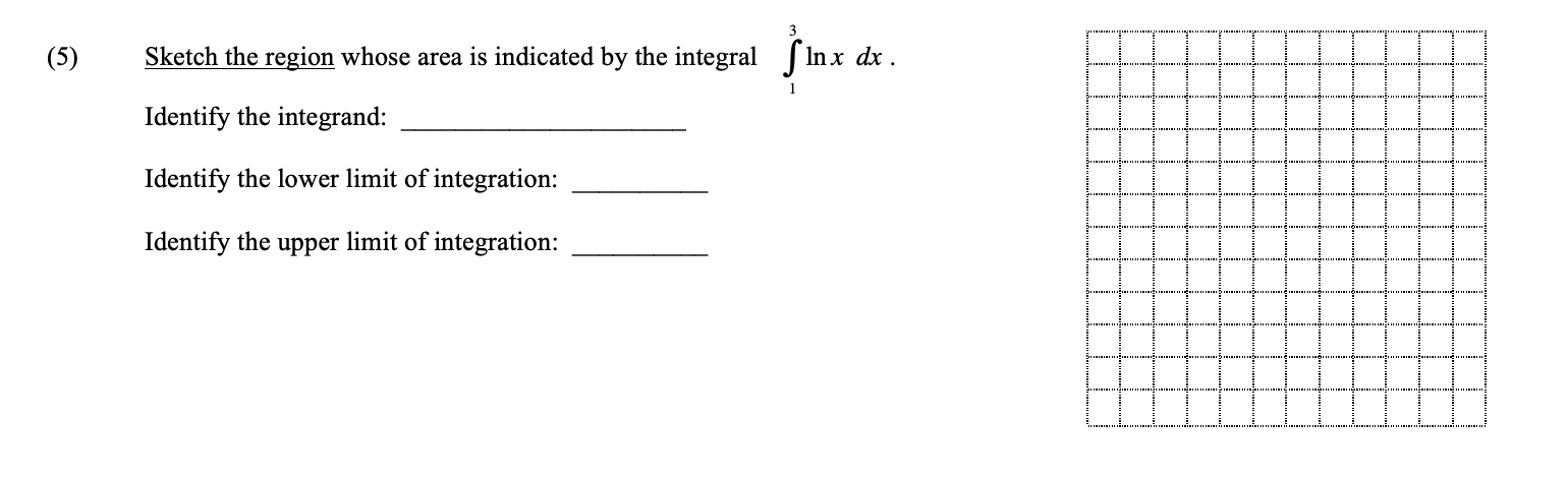 Solved 3 (5) Sketch The Region Whose Area Is Indicated By | Chegg.com