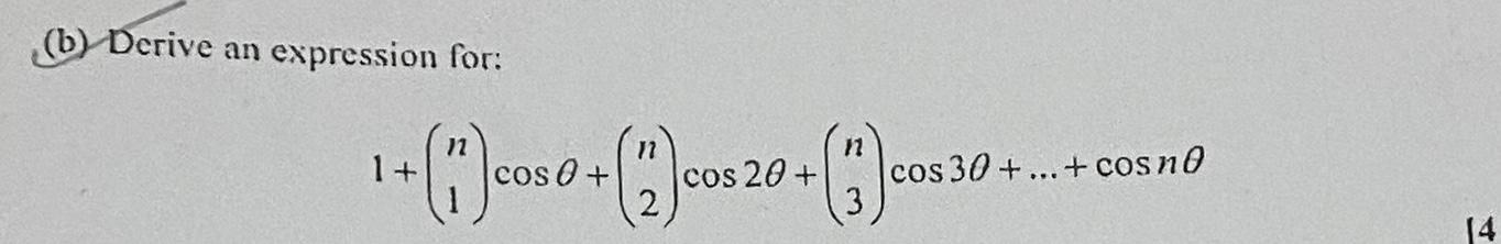 Solved (b) Derive An Expression For: | Chegg.com