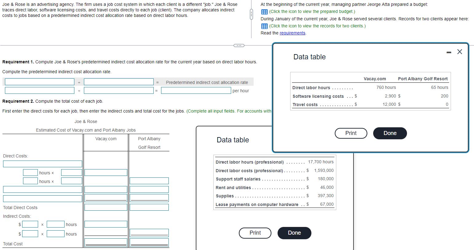 Solved Joe \& Rose is an advertising agency. The firm uses a