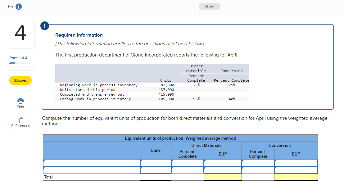 Solved Compute the number of equivalent units of production