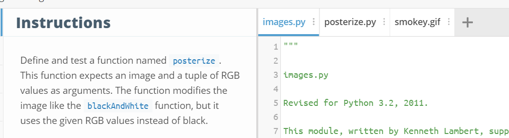 Instructions images.py posterize.pysmokey.gif+ Define | Chegg.com
