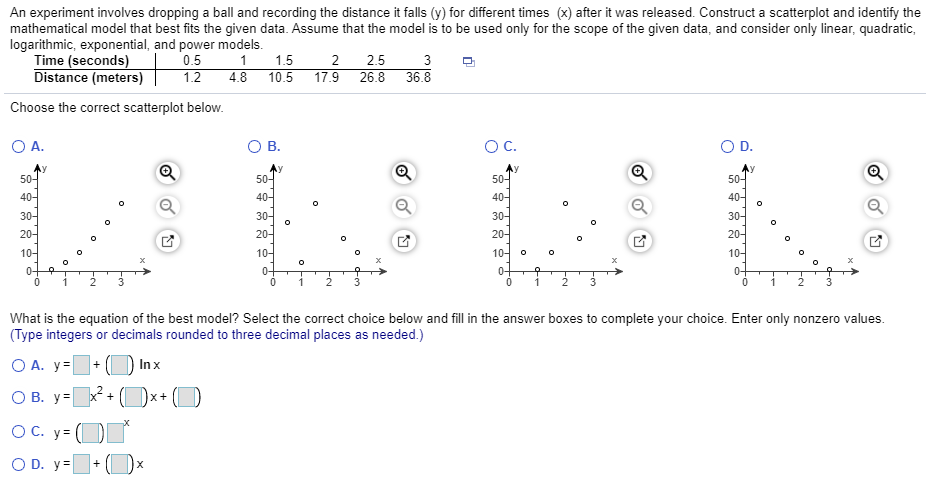 Solved An experiment involves dropping a ball and recording | Chegg.com