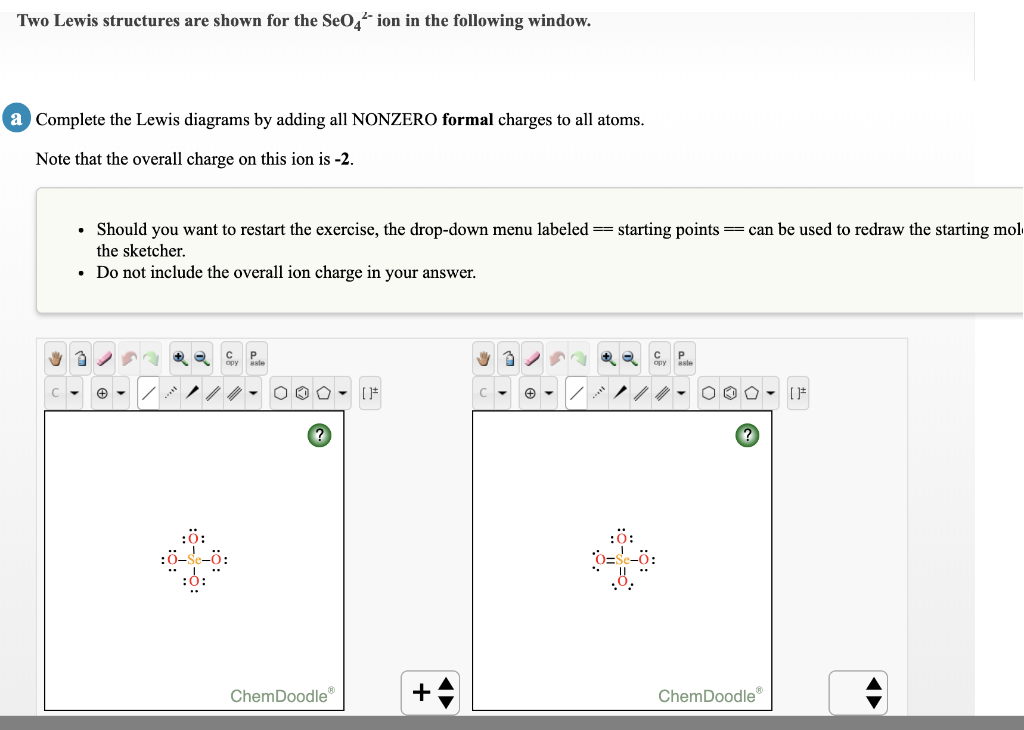 Solved Two Lewis structures are shown for the Seo4 i ion in | Chegg.com