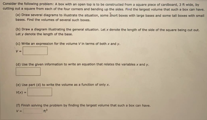 Solved Consider the following problem: A box with an open | Chegg.com