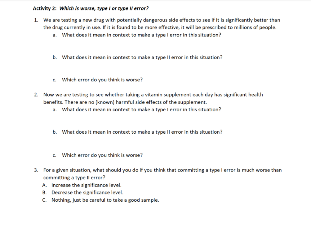 solved-activity-2-which-is-worse-type-i-or-type-ii-error-chegg