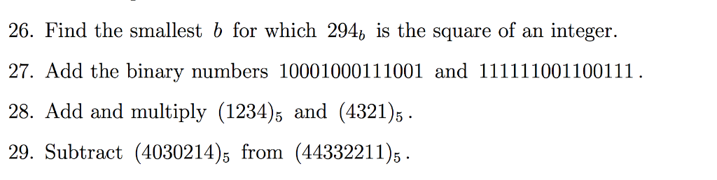 Solved 26. Find The Smallest B For Which 294b Is The Square | Chegg.com