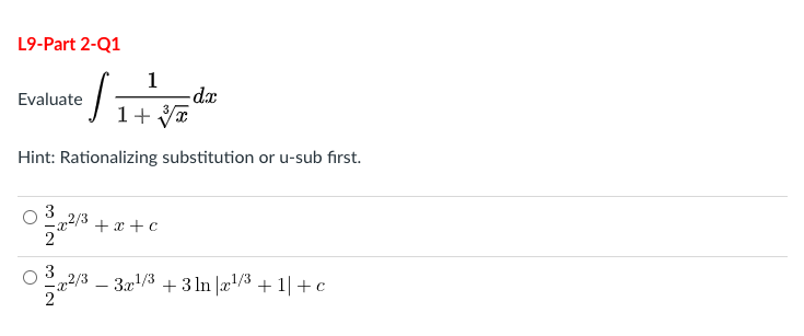 U Sub Question Example Solved Please help me with the u-sub of this | Chegg.com