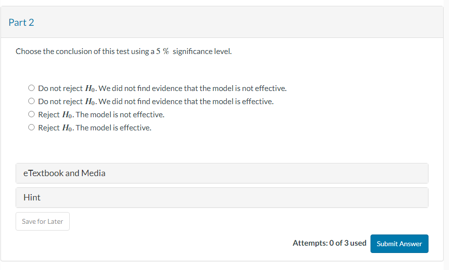 Solved Use the following ANOVA table for regression to | Chegg.com