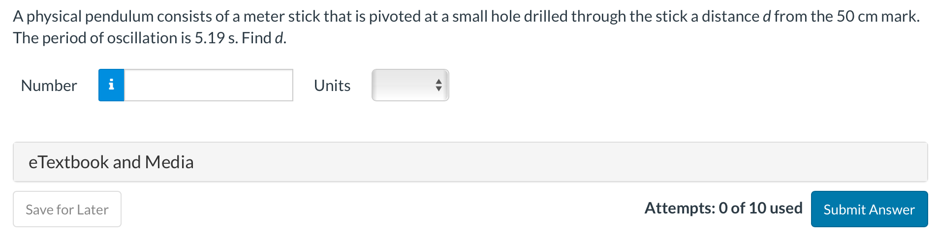 Solved A Physical Pendulum Consists Of A Meter Stick That Is Chegg Com   PhpkRuO24