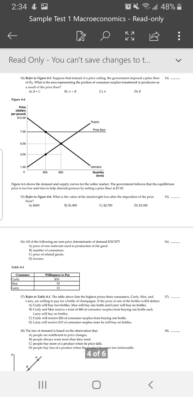 Solved 2 34 48 Sample Test 1 Macroeconomics Read O