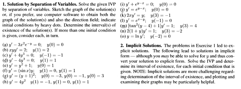 Solved 1. Solution by Separation of Variables. Solve the | Chegg.com