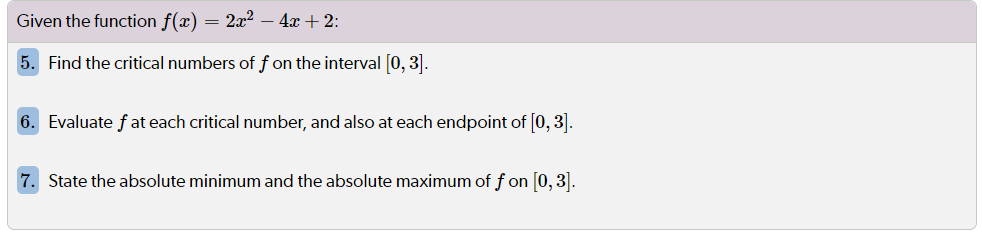 Solved Given The Function F X 2x2 4x 2 5 Find The