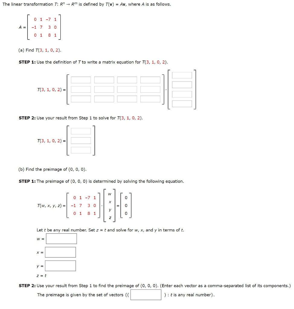 Solved The linear transformation T: RM RM is defined by T(v) | Chegg.com