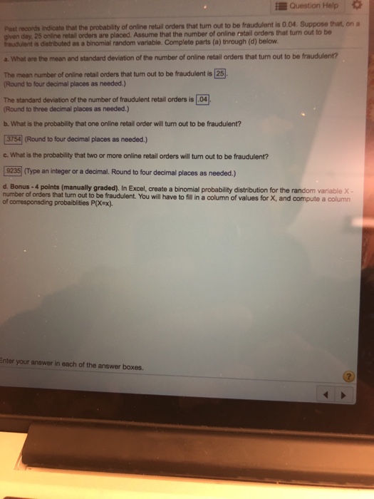 Solved Question Help * Past records indicate that the | Chegg.com