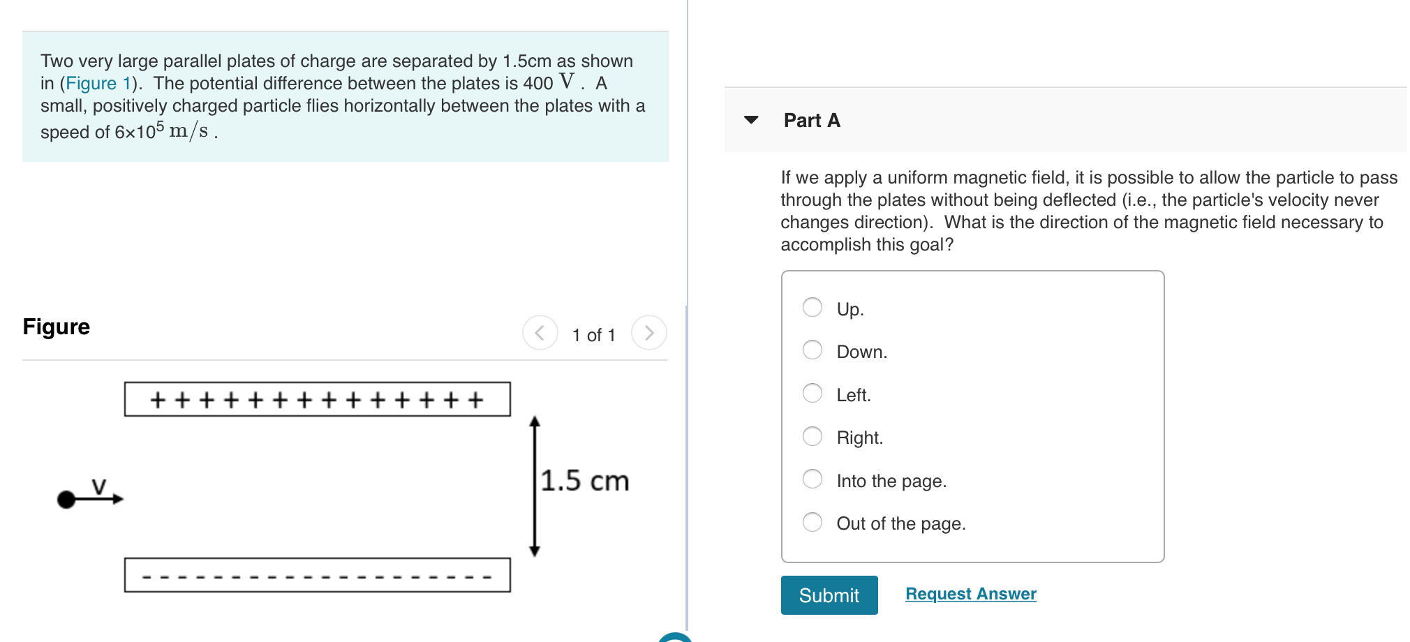 Solved Two very large parallel plates of charge are | Chegg.com