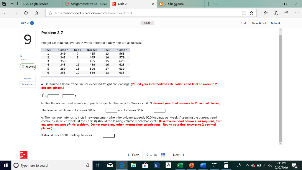 Solved A Uvu Login Service Assignments Mgmt 3450 Quiz 2 Chegg Com