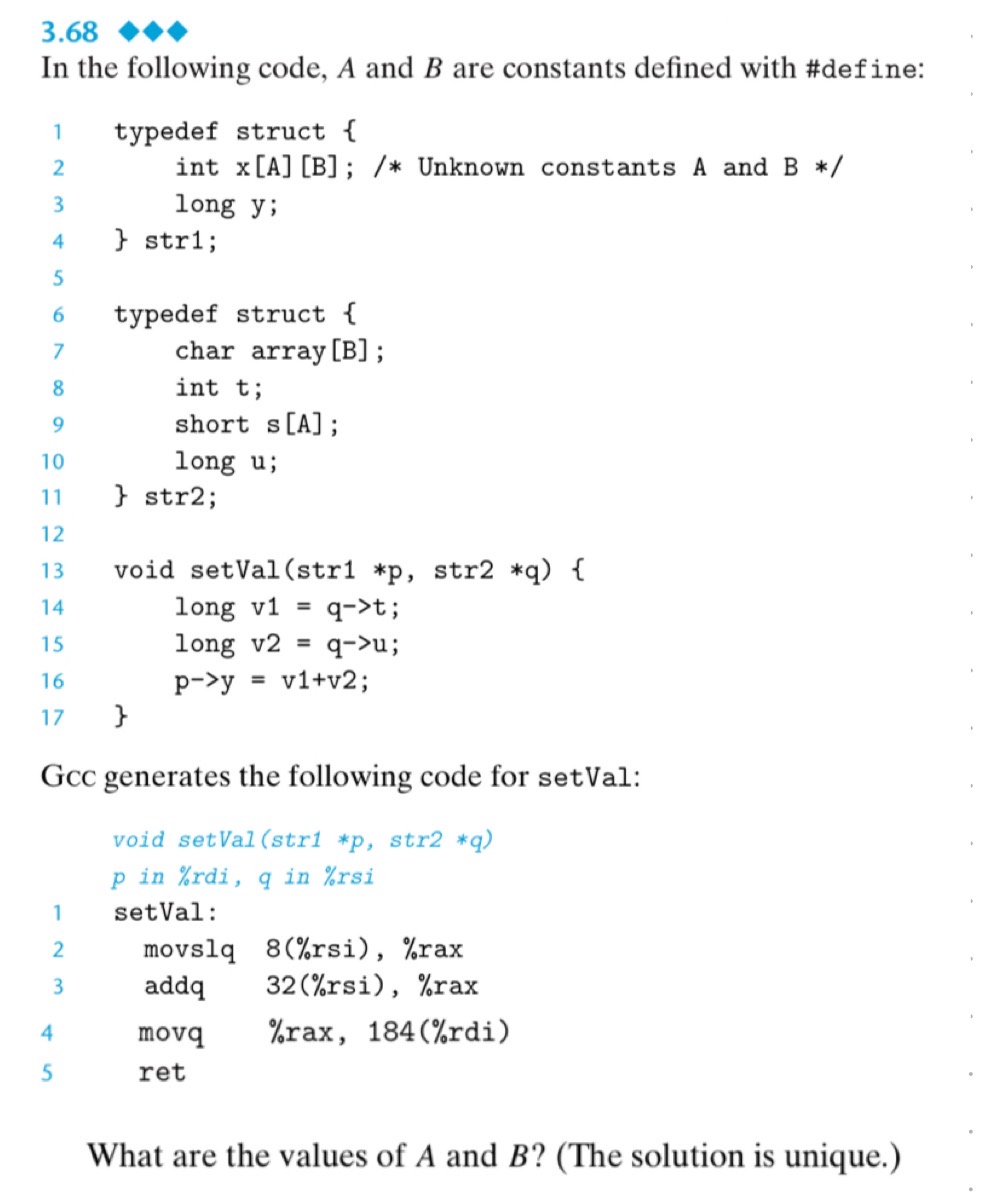 Solved 3.68 In the following code, A and B are constants | Chegg.com