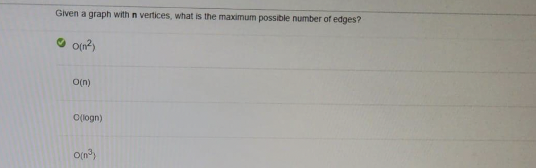 Solved Given a graph with n vertices, what is the maximum | Chegg.com