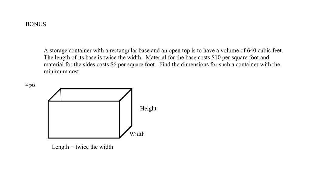 Solved How to solve A storage container with a rectangular | Chegg.com