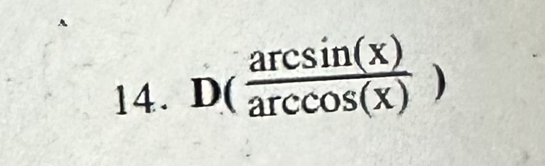 derivative of arcsin x arccos