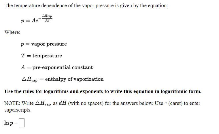 Solved The temperature dependence of the reaction rate | Chegg.com