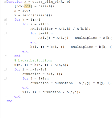 Exercise Set 20: Adding Code for Back-substitution in | Chegg.com