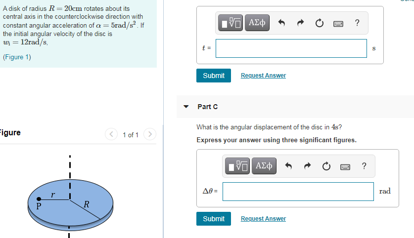 Solved Question 5 5 of 8 Constants Periodic Table A disk of | Chegg.com