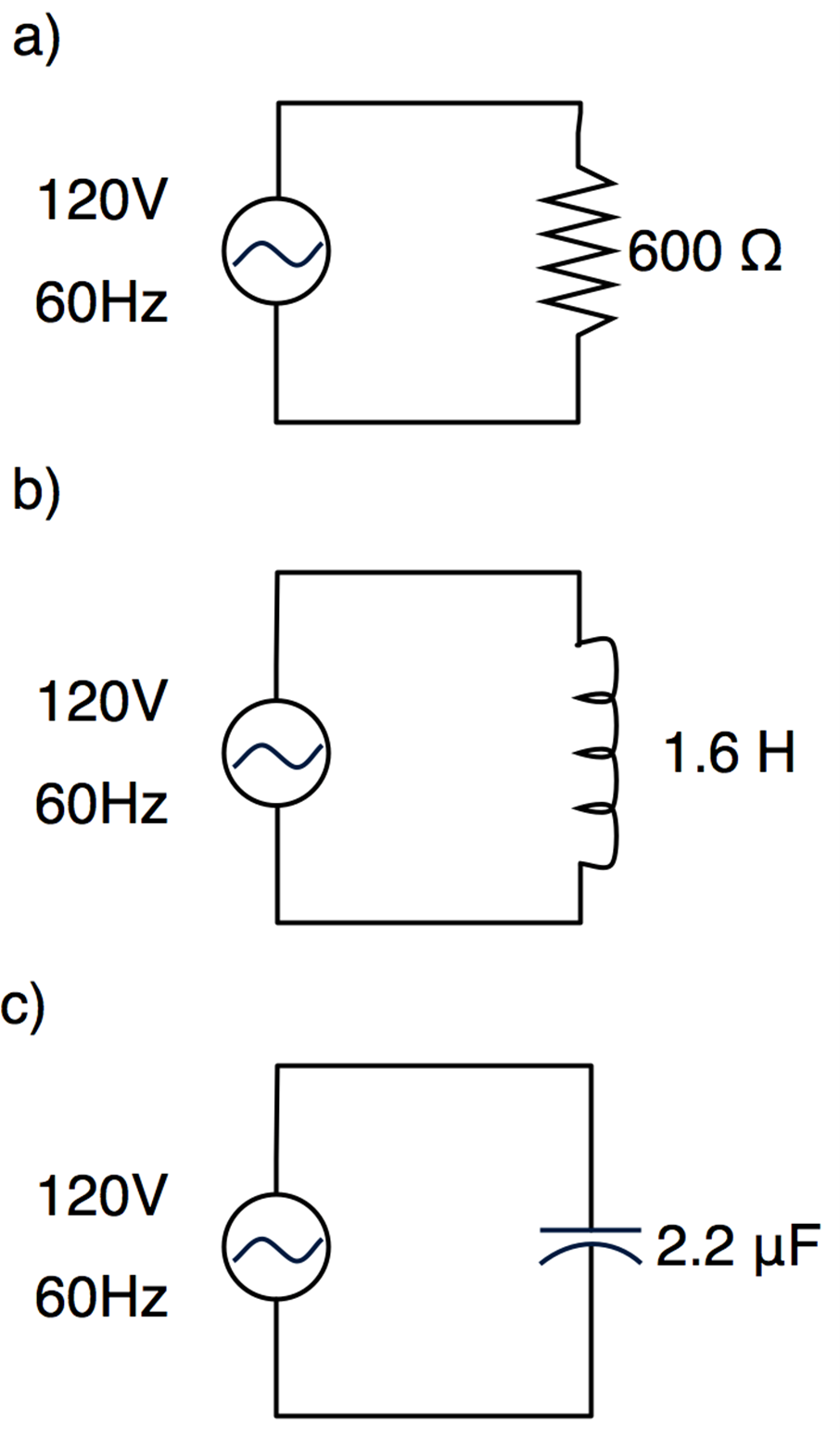 Please Help me solve this. AC Circuit 120V 60Hz,