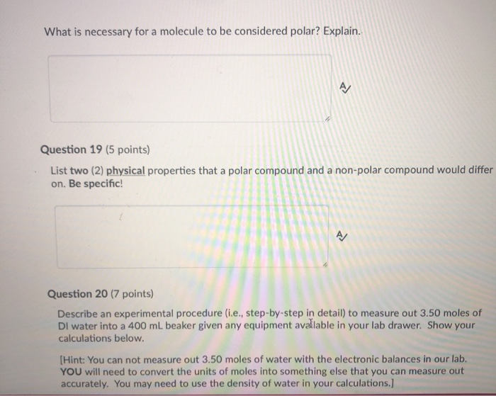 Solved What is necessary for a molecule to be considered