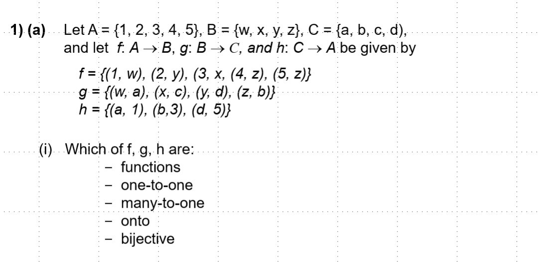 Solved 1 A Let A 1 2 3 4 5 B W X Y Z C Chegg Com