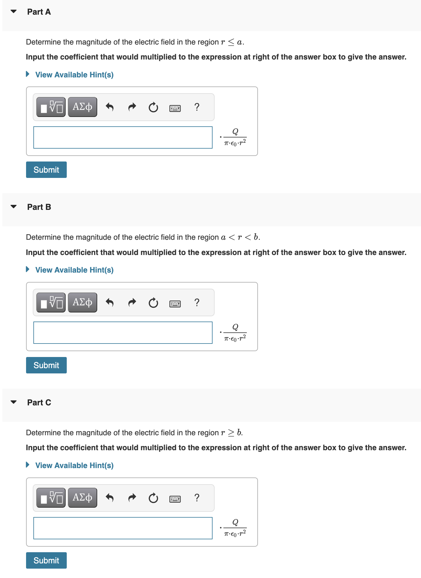Solved Determine the magnitude of the electric field in the | Chegg.com