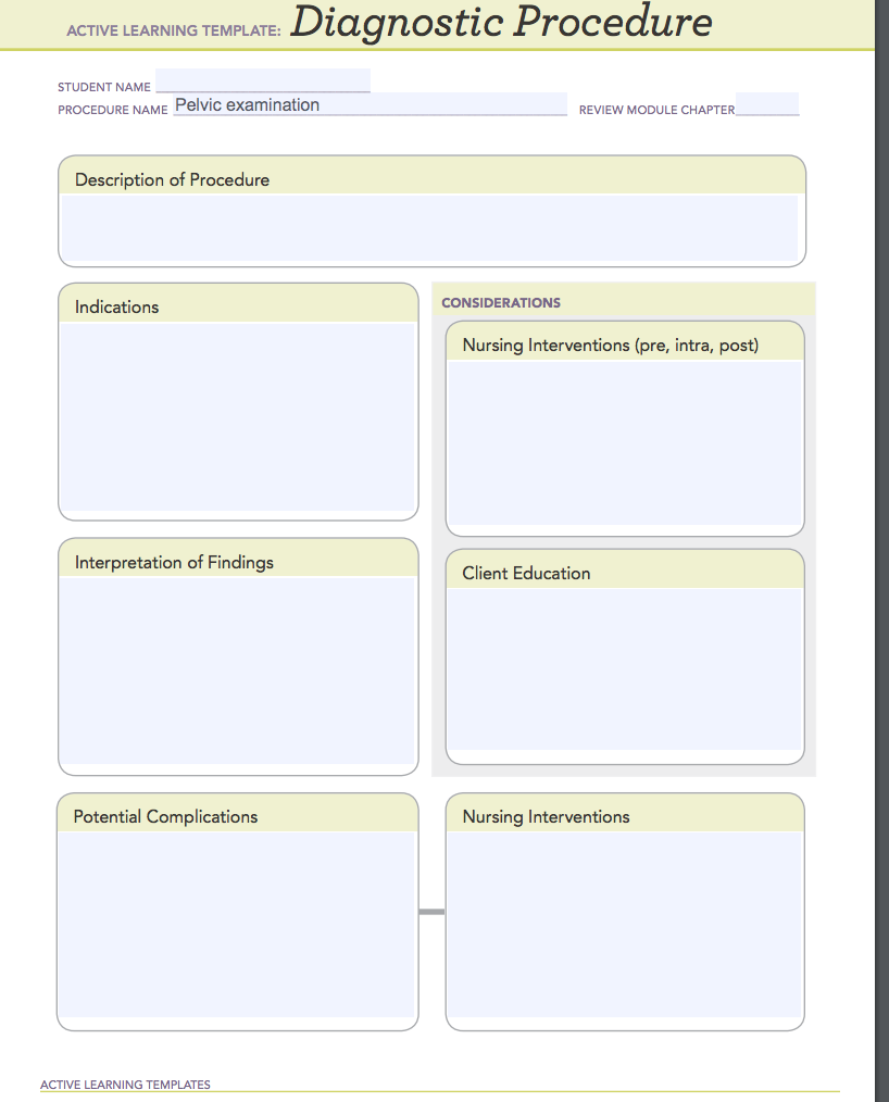 Solved ACTIVE LEARNING TEMPLATE: Diagnostic Procedure | Chegg.com