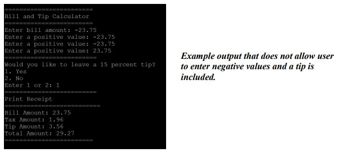 Solved Bill and Tip Calculator Write a C program to generate | Chegg.com