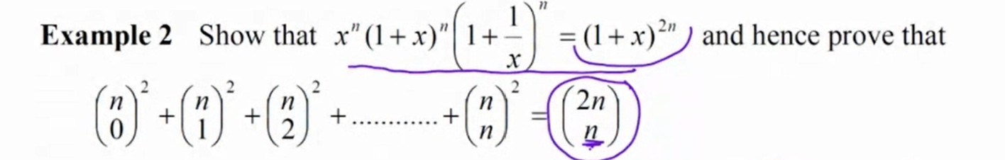 Solved Example 2 Show that x”(1+x)"{ 1 + 1) = (1 + x);") and | Chegg.com