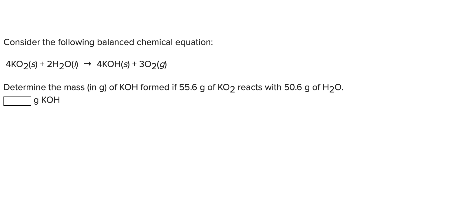 Solved Consider the following balanced chemical equation: | Chegg.com
