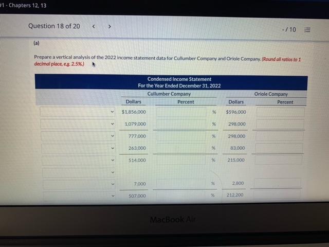 Solved #1 - Chapters 12, 13 Question 18 of 20 - / 10 3 | Chegg.com